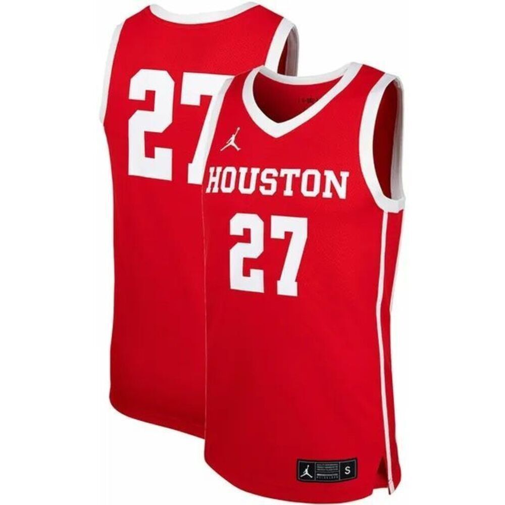 Nike NWT Jordan Houston Cougars #27 Replica Basketball Jersey Red 2XL